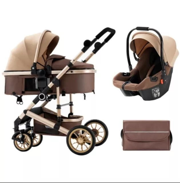 Poussette bébé 3 en 1 porte-bébé avec siège auto poussette pliable pour...