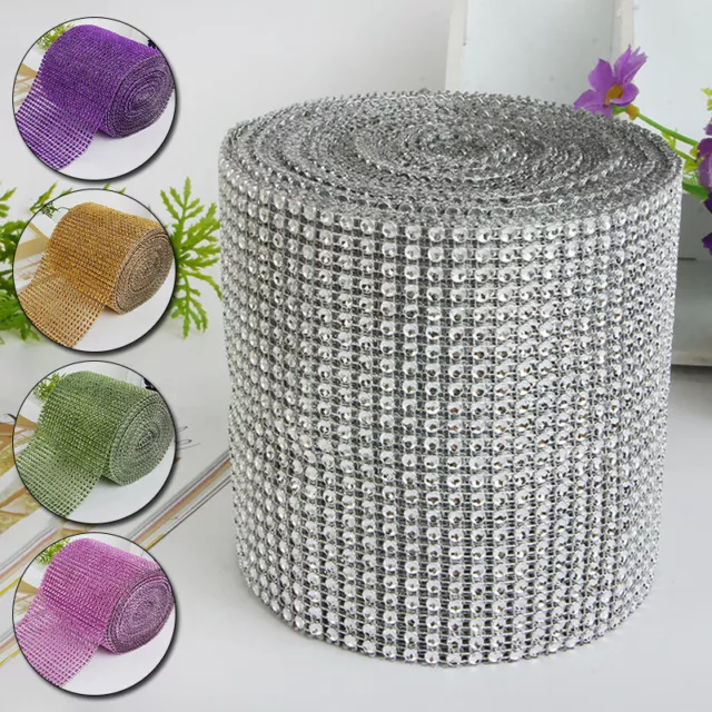 1Roll Crystal Rhinestone Diamond Ribbon DIY Decoration Trim Sew On Wedding Decor