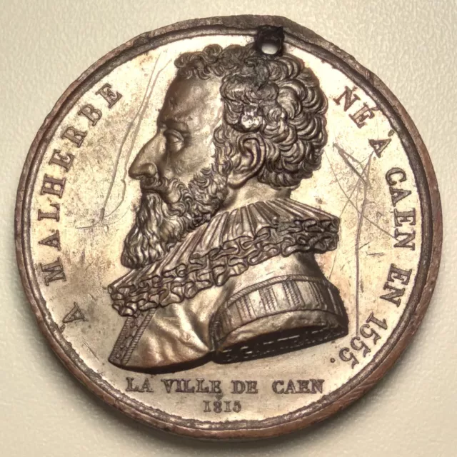1815 Large French Silvered Bronze Medal. Big 41mm 39 gram token/ingot/bullion.
