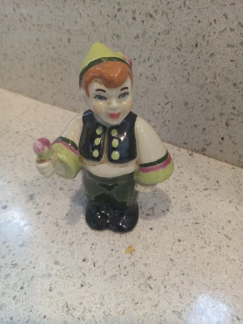vtg DUTCH BOY Figurine Porcelain ceramic statue 50's 60's beautiful RARE