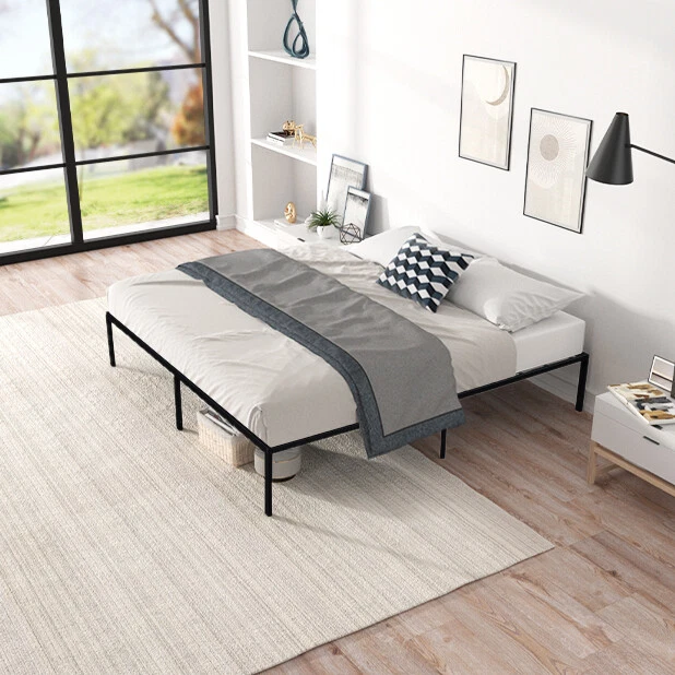 MINIMALISM AND CONTEMPORARY, Queen Size Metal Bed Frame, Space Saving ...