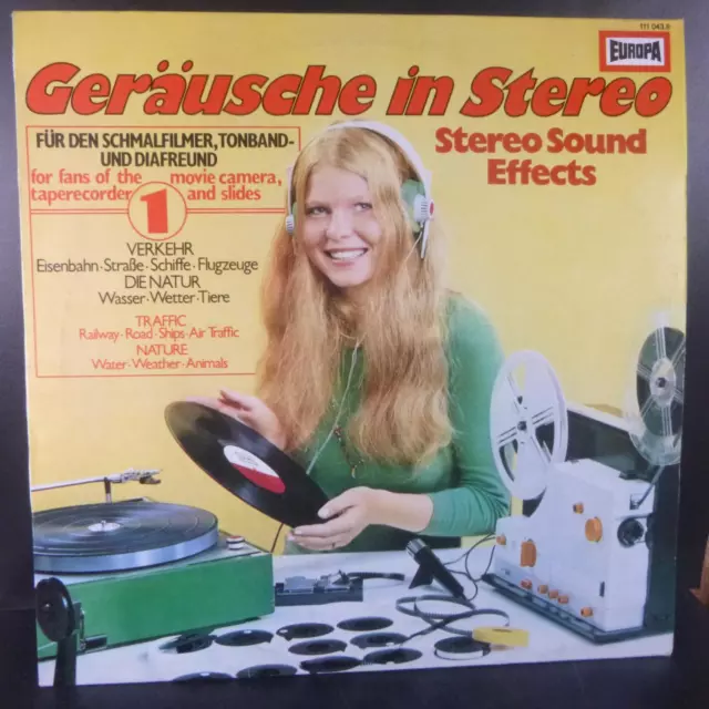 GERÄUSCHE IN STEREO 1 Stereo Sound Effects -- 12" VINYL LP VG+ EUROPA 111 043.8