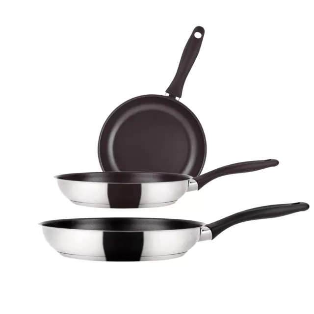 WMF PROFI - Set di 3 padelle in acciaio INOX, 20 cm, 24 cm, 28 cm, (c0w)  EUR 170,45 - PicClick IT