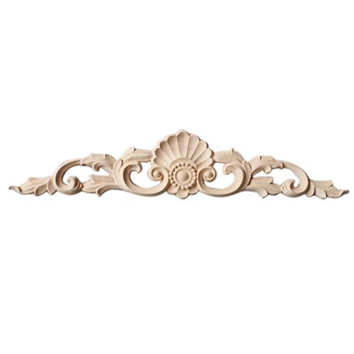 1 un. aplique onlay de esquina de madera de goma muebles decoración del hogar (30 * 7 cm) O2C3h