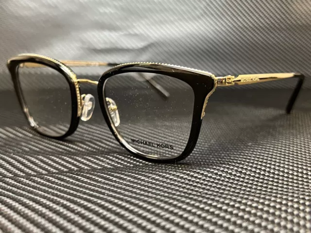 MICHAEL KORS MK3032 3332 Light Gold/Black Square 51 mm Women's Eyeglasses