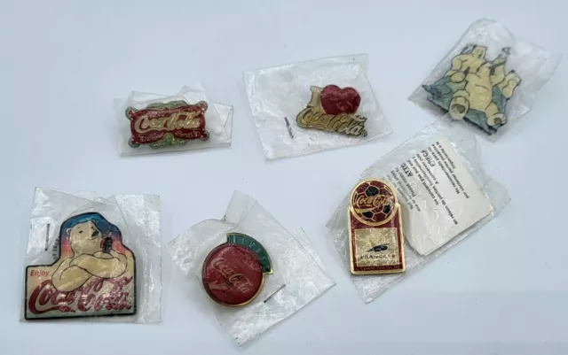 Coca Cola Pins Anstecker Konvolut 6 Stück Sammeln Vintage Retro