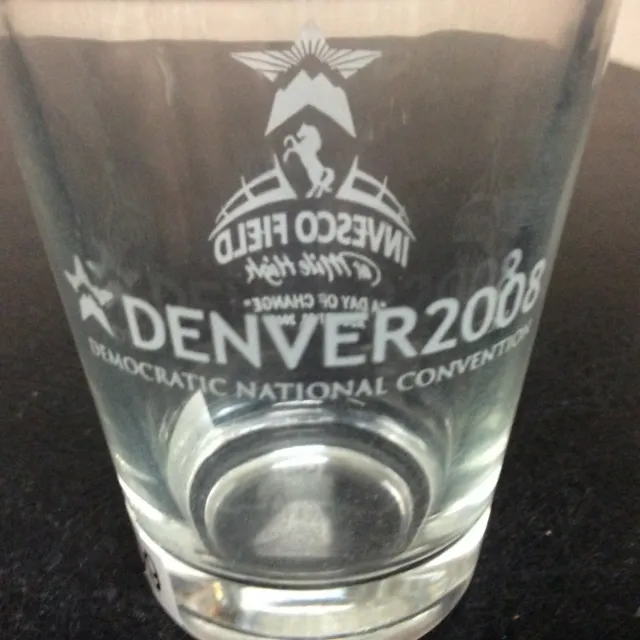 Denver Democratic convention 2008 Etched lettering on clear glass Box 26 TCO 509