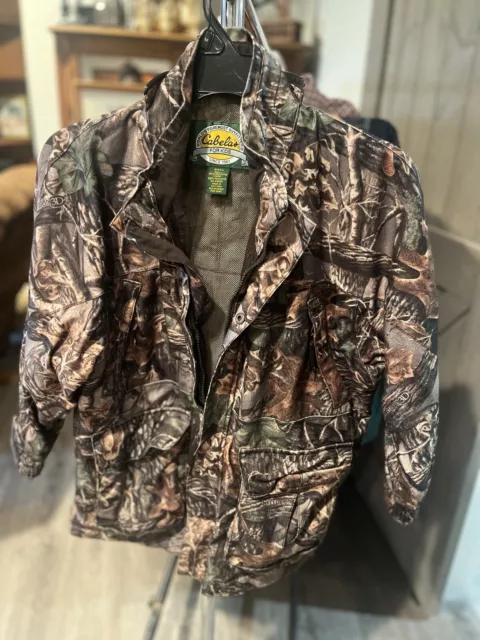 CABELA’S KIDS Camouflage Zipper Jacket Size Medium, Pockets,Outdoor,Hunting