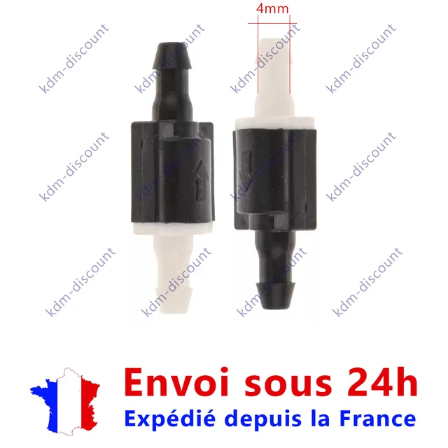 Lot de 2pcs Clapets Anti-Retour pour Lave-Glace de Voiture 2 Voies et 3