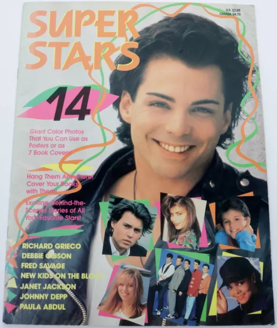 1990 Super Stars 14 Teen Magazine Abdul, Depp, Fred Savage, Debbie Gibson, NKOTB