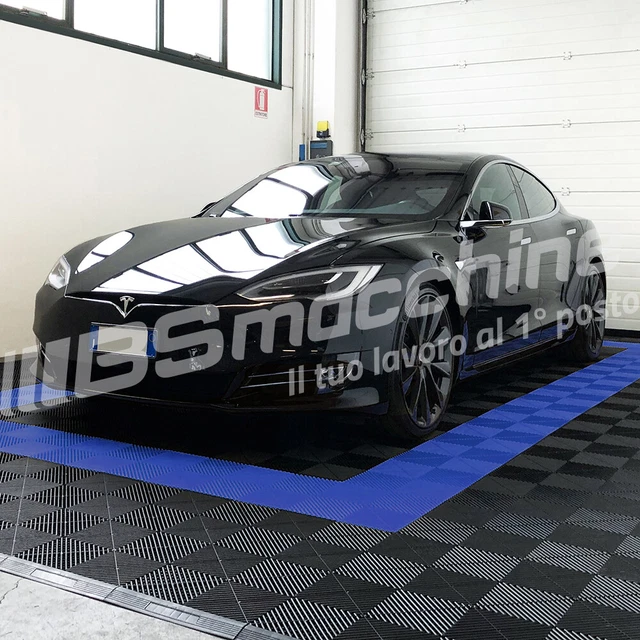 Piastrella per pavimento officina garage SOGI PAV-03-BL in PP blu - 40x40cm