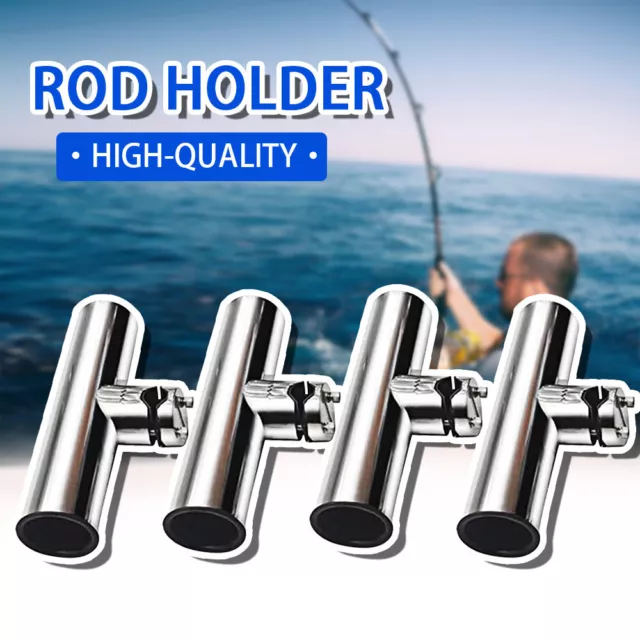 4PCS Rod Holder Stainless Steel Clamp On Rail Mount 7/8''-1" Rails 20mm to 25mm