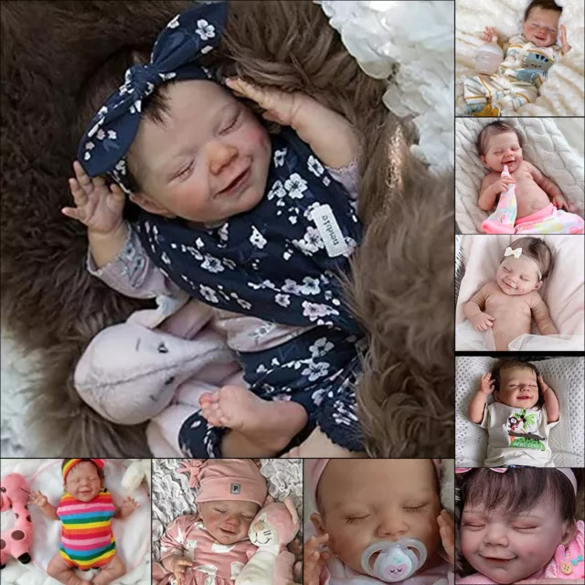 19in Lifelike Newborn Silicone Vinyl Reborn Baby Doll Handmade Reborn Boy Girl