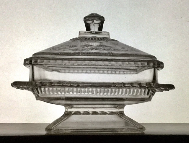 EAPG Antique Bryce Bros. "STANDARD" Clear Glass Square Butter Honey Dish