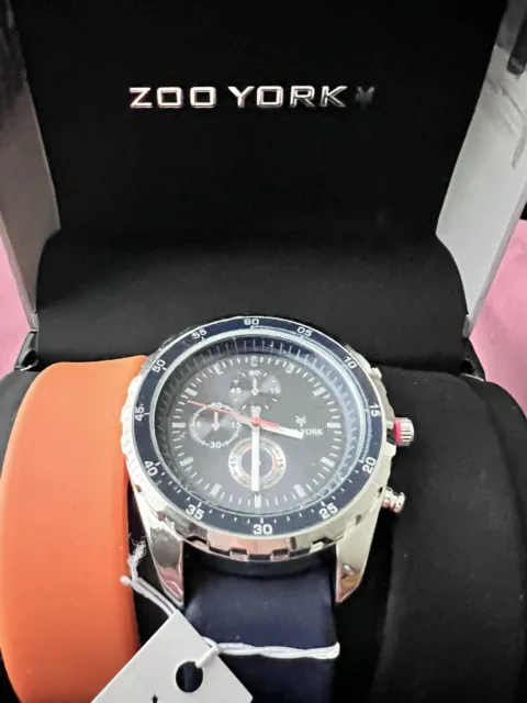 Zoo York Mens Japan Movement Tachymeter Black Analog Quartz Watch~New Battery