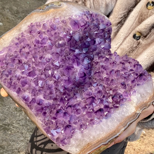28LB Black carbon and sand mixed in quartz crystal cluster-AG024