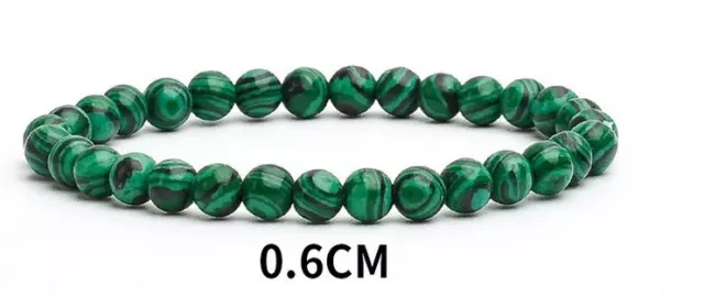 Bracelet en Malachite - Soulagement Du Diabète - perles de 6 mm