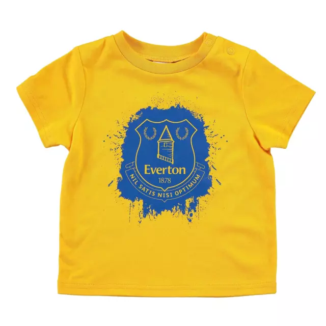 Everton Infant's Football T-Shirt (Size 9-12M) Fanatics Splatter Crest Top - New