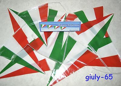 120m di Multicolore fronte-retro Triangolo Bandiera Pennello Bandierine Festa Decorazione 