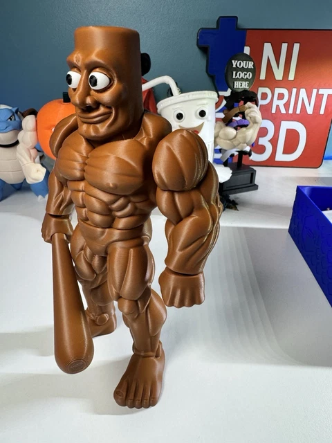 BUFF TUNG TUNG Tung Sahur Figure Italian Brain Rot 3D printed strong ...