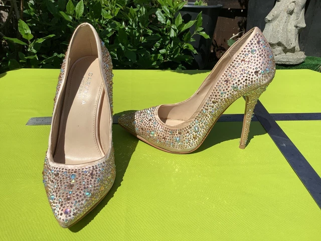 Fabulous Carvela Black peep toe shimmer sparkly party stilletos UK6 LH002 main image 0