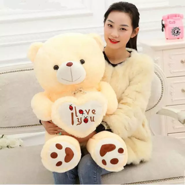 Big Size I Love You Teddy Bear Large Stuffed Plush Doll Holding LOVE Heart Plush