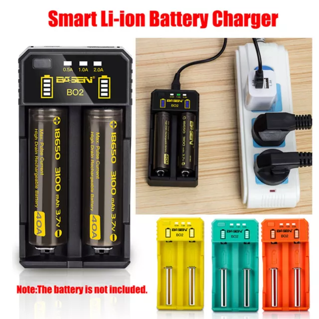 Dual Smart Li-ion Battery Charger for 14500 18650 26650 21700 10440 14650 16340