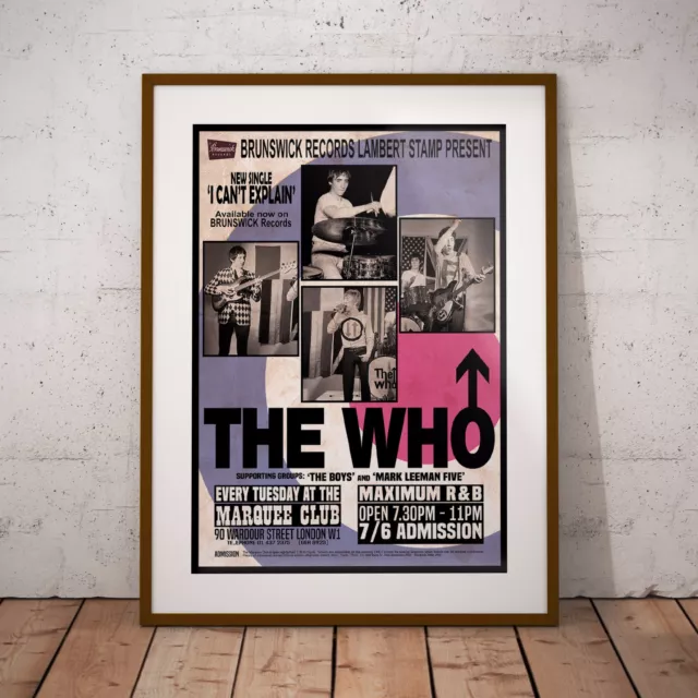 The Who 1965 Marquee Concert Poster Five Print or Three Framed Options EXCLUSIVE