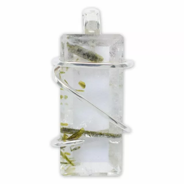 Epidote In Quartz Pendant Necklace by Stones Desire