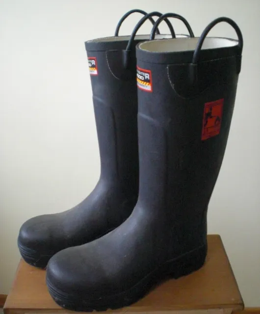 Firefighter 4000 Super Safety Wellington Boots, EN345 Pt2 1996 Black Used Size 5