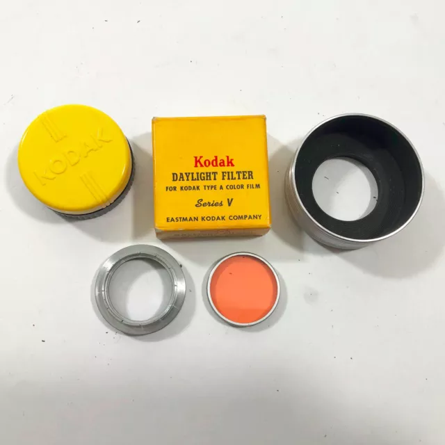 Filtro de luz diurna Kodak serie V tipo A y soporte de metal y sombra de 27 mm