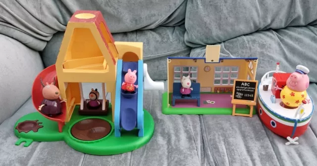 Peppa Pig Bundle - Weebles Wind & Wobble Treehouse, School House Grandpa's Cabin