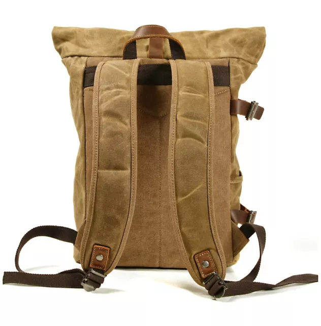 Sac à dos moto / Sacoche moto Canvas Vintage VR2 20L brun 3