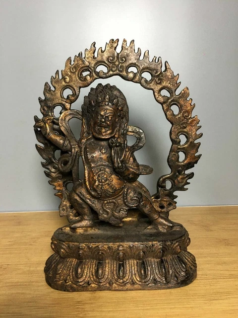8.5" Chinese Antique Old dynasty bronze gilt Tibetan Buddhism Buddha statue