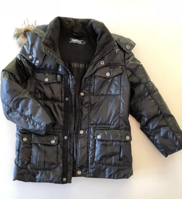 Belle Doudoune Manteau Geox 6 Ans Noire Veste Hiver Capuche