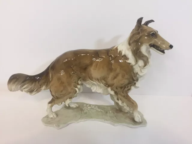 Large Collie Dog Figurine Hutschenreuther Germany  Porcelain LASSIE - 1950’s Era