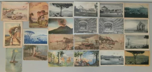22 vintage postcards Landscapes and monuments of Naples Vesuvius Capri