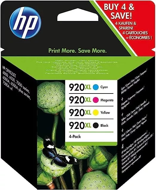 HP 920XL C2N92AE Combo Pack Confezione da 4 Cartucce XL Serie 60007000 originale