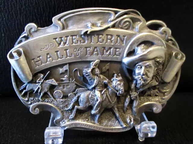 Western Hall Fame Buffalo Bill Cody Soldier Bison Hunter Showman Belt Buckle '86