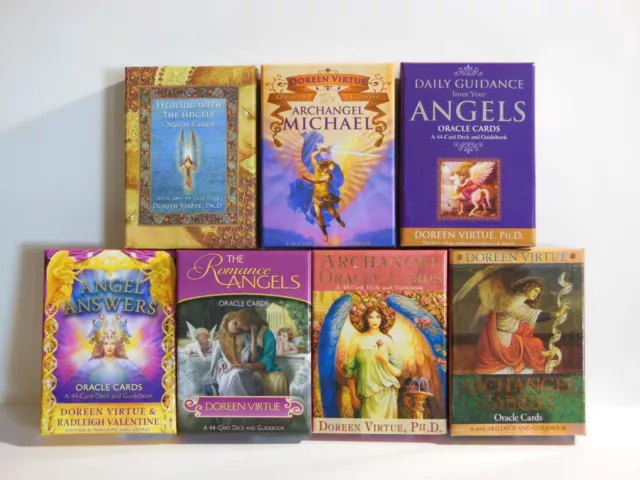 Doreen Virtue Oracle Cards,9 Sets; 7 Boxed, 2 w/o,No Guidebooks, 1 Coloring Book 2