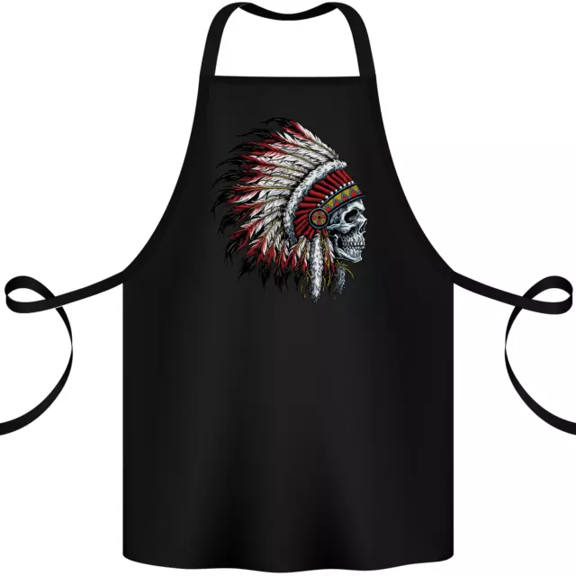 Indian Skull Headdress Biker Motorbike Cotton Apron 100% Organic