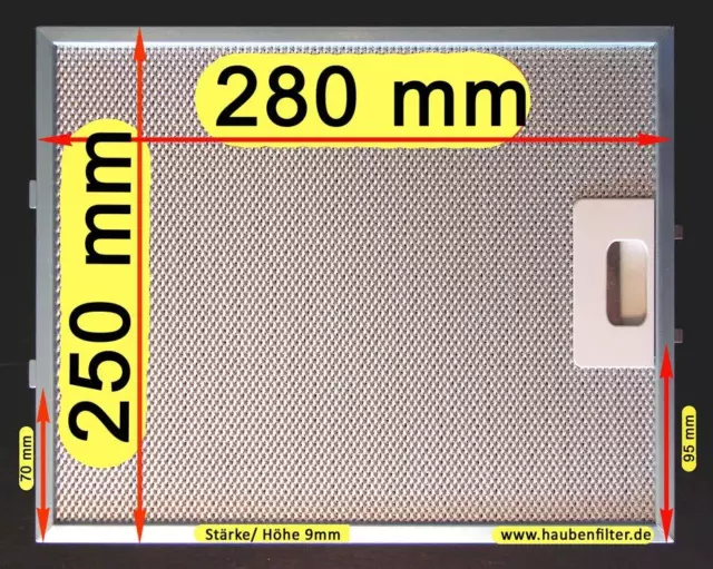 Metall-Fettfilter Filter Dunstabzugshaube 250*280 PKM UBH 3001
