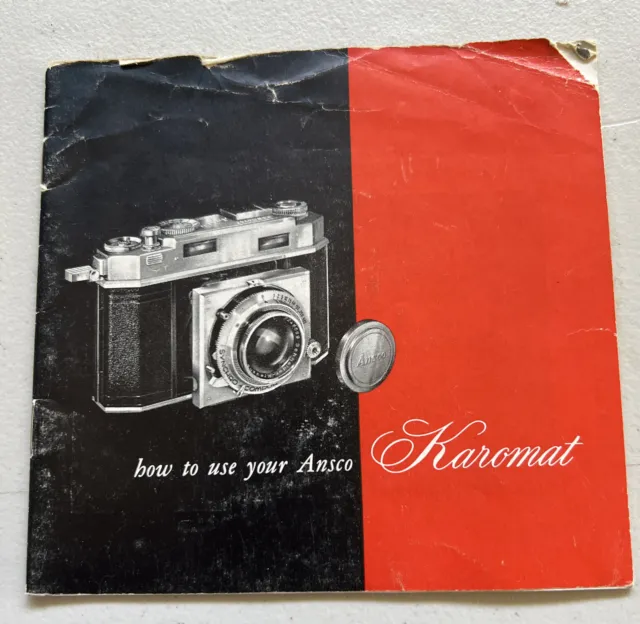 Ansco Karomat Camera Original Instruction Manual Book
