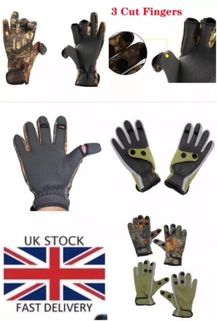 Neoprene Fishing Hunting Shooting Sports Flexible Gloves Fold Back Fingers