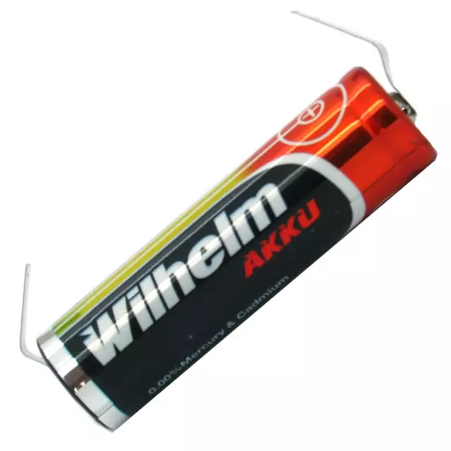 1 x Lithium Ionen Akku Wilhelm 3,7 V LÖTFAHNE U Form 800 mAh Typ 14500 Li Ion AA