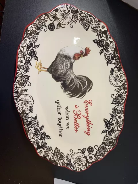 Cracker Barrel Rooster By Susan Winget 16 In. Ceramic Platter