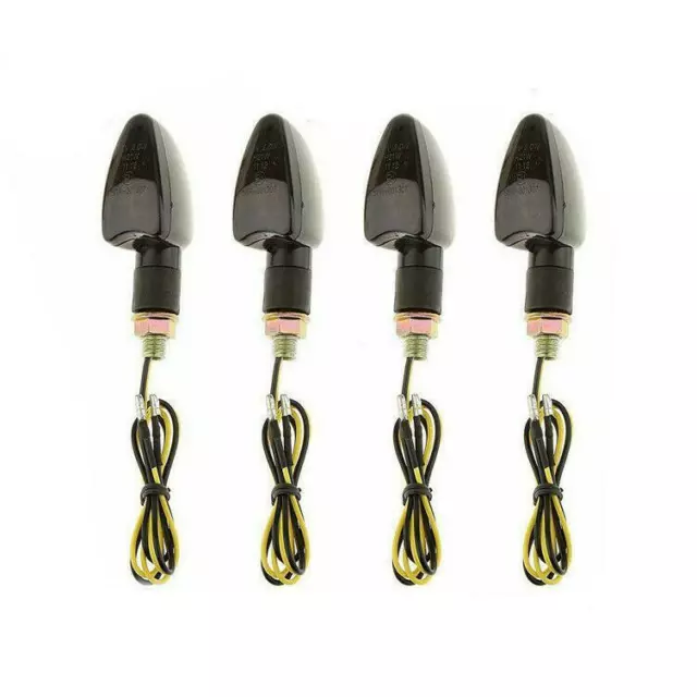 4x Motorcycle Scooter Front Tail 12V Turn Turning Signal Indicator Light  Black 2