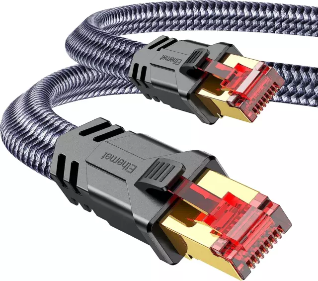 SNOWKIDS Cat 8 LAN Kabel 5M, 40Gbps Netzwerkkabel Ethernet Kabel 2000Mhz S/FTP R