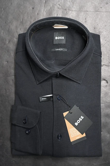 Chemise HUGO BOSS Noire Unie Pour Homme Taille S - Décontractée/formelle, Coton, Occasion Très Bon état