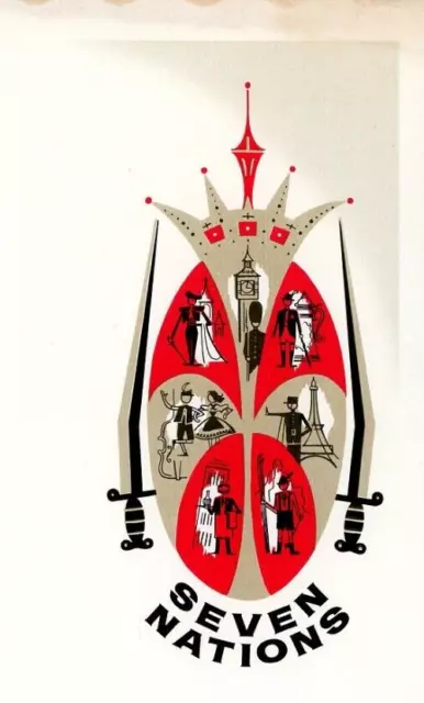 1950s Seven Nations Paper Placemat Restaurant Souvenir Table Mid Century Ohio